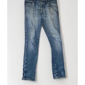 Brunello Cucinelli Men's Blue Denim Skinny-Fit Jeans Pants Size 48 Made In Italy